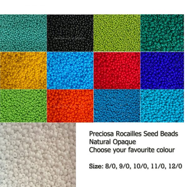 Preciosa Rocailles Seed Beads Natural Opaque more colours and size/ 50g